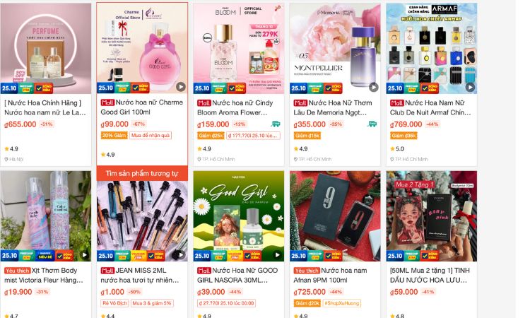 Top 4 shop bán nước hoa chính hãng trên Shopee